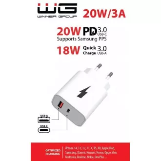 WG - Netzwerk-Ladegerät 2x USB, 1x USB-C PD 20W   1x USB-A QC 3.0 18W, weiß