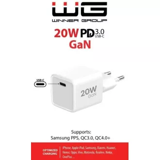 WG - GaN 1x USB-C, PD 20W, 5V-9V-12V, weiß