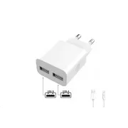 WG - Netzwerk-Ladegerät 2x USB-A 2, 4A, Smart IC   USB-A zu Lightning Kabel, weiß