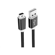 WG - Datenkabel USB Mini-B (5-polig)-USB-A / 1m / nylongeflochten / schwarz