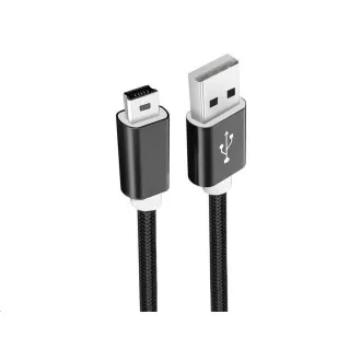 WG - Datenkabel USB Mini-B (5-polig)-USB-A / 1m / nylongeflochten / schwarz