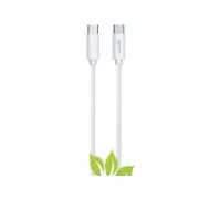 WG - Datenkabel Typ-C (Stecker) auf Typ-C (Stecker) / 2m / 3A / Baumwollgeflecht ECO / weiß