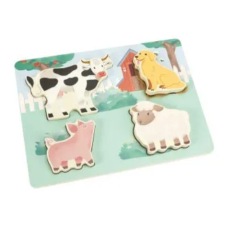 Holz-Touch-Steckpuzzle für Kinder – Bauernhof
