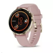 Garmin Venu® 3S, Soft Gold Edelstahl-Lünette, Dust Rose Gehäuse, Silikonarmband