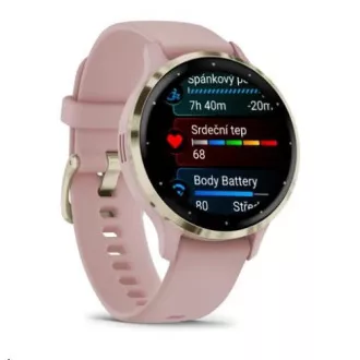 Garmin Venu® 3S, Soft Gold Edelstahl-Lünette, Dust Rose Gehäuse, Silikonarmband Garmin Venu® 3S, Soft Gold Edelstahl-Lünette, Dust Rose Gehäuse, Silikonarmband