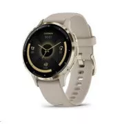 Garmin Venu® 3S, Soft Gold Edelstahl-Lünette, French Gray Gehäuse, Silikonarmband