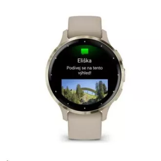 Garmin Venu® 3S, Soft Gold Edelstahl-Lünette, French Gray Gehäuse, Silikonarmband