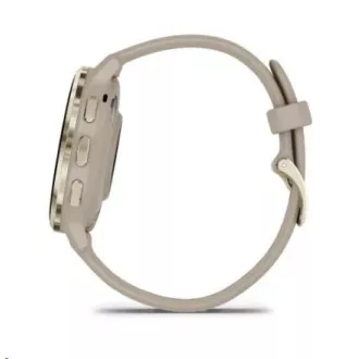 Garmin Venu® 3S, Soft Gold Edelstahl-Lünette, French Gray Gehäuse, Silikonarmband