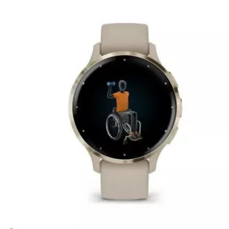 Garmin Venu® 3S, Soft Gold Edelstahl-Lünette, French Gray Gehäuse, Silikonarmband