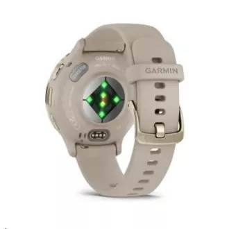 Garmin Venu® 3S, Soft Gold Edelstahl-Lünette, French Gray Gehäuse, Silikonarmband