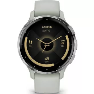 Garmin Venu® 3S, Silber/Salbei grau, Silikonband