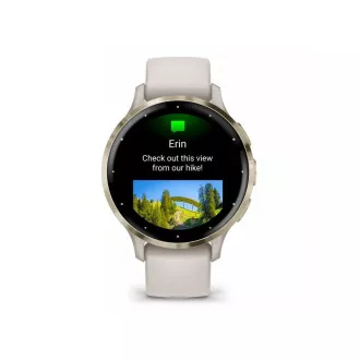 Garmin Venu® 3S, Edelstahl-Lünette Soft Gold, elfenbeinfarbenes Gehäuse, Silikonarmband