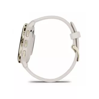 Garmin Venu® 3S, Edelstahl-Lünette Soft Gold, elfenbeinfarbenes Gehäuse, Silikonarmband