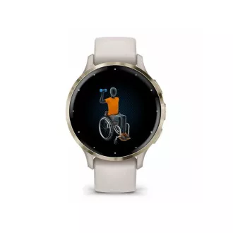Garmin Venu® 3S, Edelstahl-Lünette Soft Gold, elfenbeinfarbenes Gehäuse, Silikonarmband