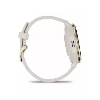 Garmin Venu® 3S, Edelstahl-Lünette Soft Gold, elfenbeinfarbenes Gehäuse, Silikonarmband