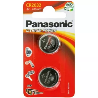 PANASONIC Lithiumbatterie (Knopf) CR-2032EL / 2B 3V (Blister 2 Stück)