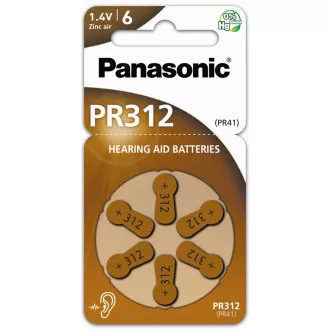 PANASONIC Zink-Luft-Batterie PR-312 (41) / 6LB AA 1, 2V (Blister 6 Stück)