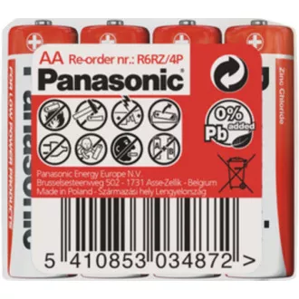 PANASONIC Zink-Kohle-Batterien Red Zinc R6RZ / 4P AA 1.5V (Schrumpfen 4 Stück) PANASONIC Zink-Kohle-Batterien Red Zinc R6RZ / 4P AA 1.5V (Schrumpfen 4 Stück)