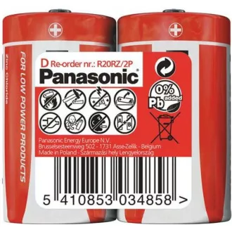 PANASONIC Zink-Kohle-Batterien Red Zinc R20RZ / 2P D 1,5V (schrumpfen 2 Stück) PANASONIC Zink-Kohle-Batterien Red Zinc R20RZ / 2P D 1,5V (schrumpfen 2 Stück)