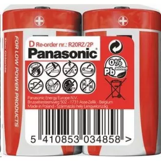 PANASONIC Zink-Kohle-Batterien Red Zinc R20RZ / 2P D 1,5V (schrumpfen 2 Stück) PANASONIC Zink-Kohle-Batterien Red Zinc R20RZ / 2P D 1,5V (schrumpfen 2 Stück)