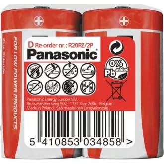 PANASONIC Zink-Kohle-Batterien Red Zinc R20RZ / 2P D 1,5V (schrumpfen 2 Stück) PANASONIC Zink-Kohle-Batterien Red Zinc R20RZ / 2P D 1,5V (schrumpfen 2 Stück)