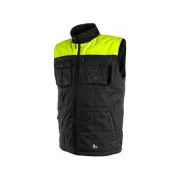 Herren Winterweste SEATTLE, Fleece, schwarz-gelb, Größe L