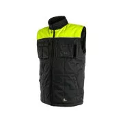 Herren Winterweste SEATTLE, Fleece, schwarz-gelb, Größe XL