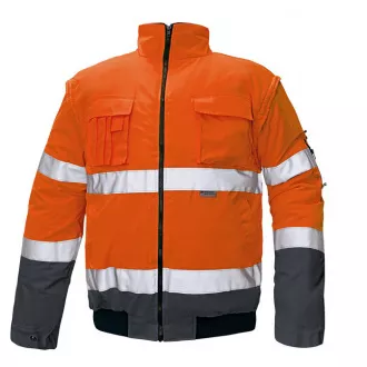 CLOVELLY Pilotenjacke HV orange / marine S