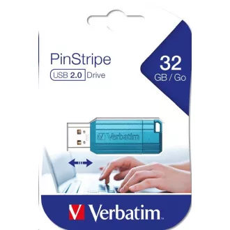 VERBATIM Flash Disk 32GB Store 'n' Go PinStripe, Caribbean Blue