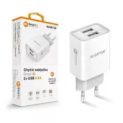 Alligator-Netzladegerät, 2x USB, smart IC, 2, 4 A, weiß