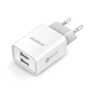 Alligator-Netzladegerät, 2x USB, smart IC, 2, 4 A, weiß Alligator-Netzladegerät, 2x USB, smart IC, 2, 4 A, weiß
