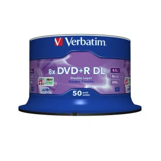 VERBATIM DVD + R (50er-Pack) / Doppelschicht / Spindel / 8X 8,5 GB Mattsilber VERBATIM DVD + R (50er-Pack) / Doppelschicht / Spindel / 8X 8,5 GB Mattsilber