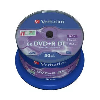 VERBATIM DVD + R (50er-Pack) / Doppelschicht / Spindel / 8X 8,5 GB Mattsilber VERBATIM DVD + R (50er-Pack) / Doppelschicht / Spindel / 8X 8,5 GB Mattsilber