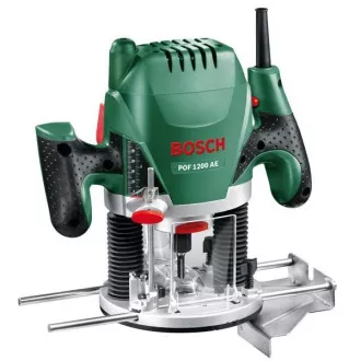 Bosch POF 1200 AE Top-Fräsmaschine, 1200 W, Softgrip, Drehzahlvorwahl, Spindelarretierung