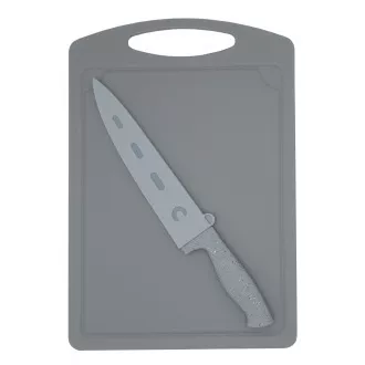 Steuber Schneidebrett mit Messer Chef grau 36 x 25 cm Steuber Schneidebrett mit Messer Chef grau 36 x 25 cm