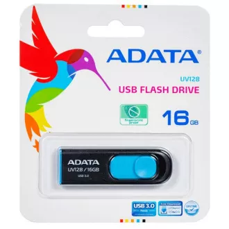 ADATA Flash Disk 16GB UV128, USB 3.1 Dash Drive (R: 40 / B: 25 MB/s) schwarz / blau
