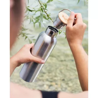 Pandoo Wasserflasche aus Edelstahl mit Bambusdeckel 750 ml Pandoo Wasserflasche aus Edelstahl mit Bambusdeckel 750 ml