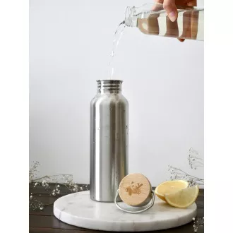 Pandoo Wasserflasche aus Edelstahl mit Bambusdeckel 750 ml Pandoo Wasserflasche aus Edelstahl mit Bambusdeckel 750 ml