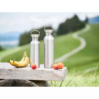 Pandoo Wasserflasche aus Edelstahl mit Bambusdeckel 750 ml Pandoo Wasserflasche aus Edelstahl mit Bambusdeckel 750 ml