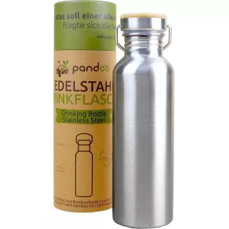 Pandoo Wasserflasche aus Edelstahl mit Bambusdeckel 750 ml Pandoo Wasserflasche aus Edelstahl mit Bambusdeckel 750 ml