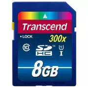 TRANSCEND SDHC-Karte 8GB Premium, Klasse 10 UHS-I, 300X