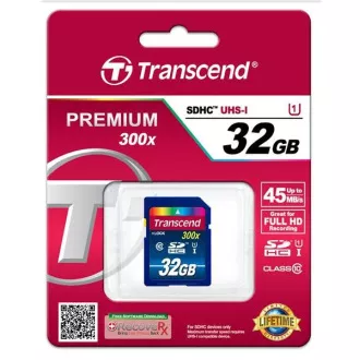 TRANSCEND SDHC-Karte 32GB Premium, Klasse 10 UHS-I, 300X TRANSCEND SDHC-Karte 32GB Premium, Klasse 10 UHS-I, 300X