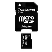 TRANSCEND MicroSD-Karte 2GB + Adapter