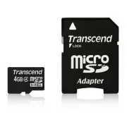TRANSCEND MicroSDHC-Karte 4GB Klasse 4 + Adapter