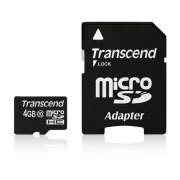 TRANSCEND MicroSDHC-Karte 4GB Klasse 10 + Adapter