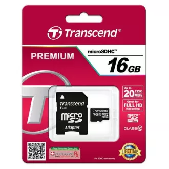 TRANSCEND MicroSDHC-Karte 16GB Class 10+ Adapter TRANSCEND MicroSDHC-Karte 16GB Class 10+ Adapter