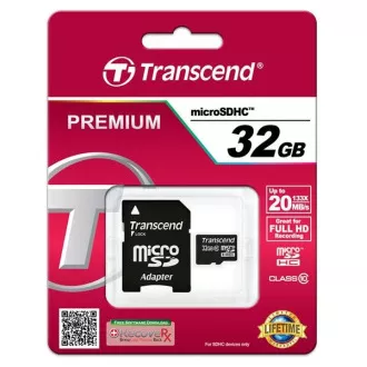 TRANSCEND MicroSDHC-Karte 32GB Klasse 10+ Adapter TRANSCEND MicroSDHC-Karte 32GB Klasse 10+ Adapter