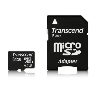 TRANSCEND MicroSDXC-Karte 64GB Premium, Klasse 10 UHS-I 400x (R: 85 / B: 35 MB / s) + Adapter