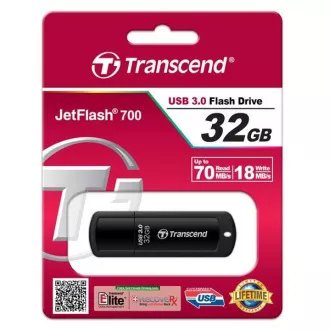 TRANSCEND Flash Disk 32GB JetFlash®700, USB 3.0 (R: 71 / B: 18 MB / s) schwarz