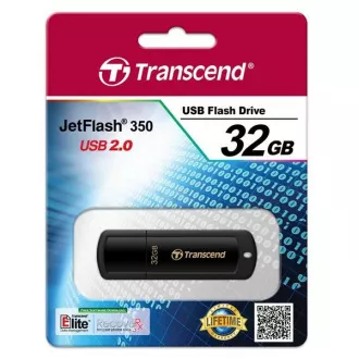 TRANSCEND Flash Disk 32GB JetFlash®350, USB 2.0 (R: 16 / B: 6 MB / s) schwarz TRANSCEND Flash Disk 32GB JetFlash®350, USB 2.0 (R: 16 / B: 6 MB / s) schwarz